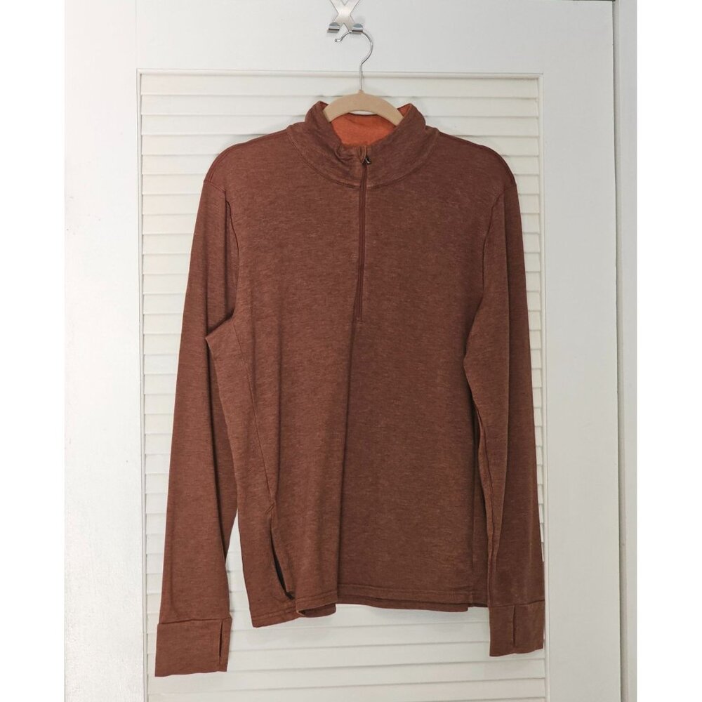 Prana Men's Brown Altitude Tracker 1/4 Zip Top Long Sleeve Size Small 1809 - Picture 10 of 13